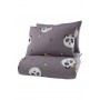Покривало стьобане з наволочками Enlora Home - Kral Panda Gri сірий 240x225