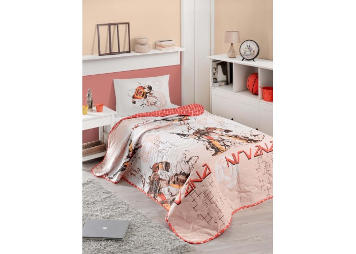 Покривало стьобане з наволочкою Eponj Home - Nirvana червоний 160x220