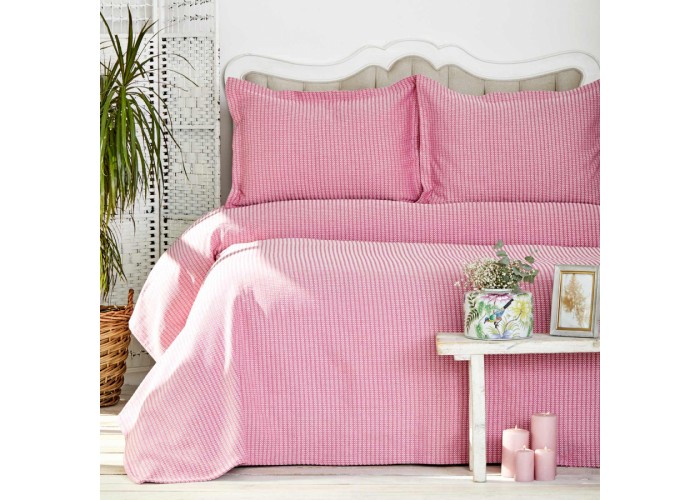Покривало з наволочками Karaca Home - Cally fusya фуксія 230x240 євро