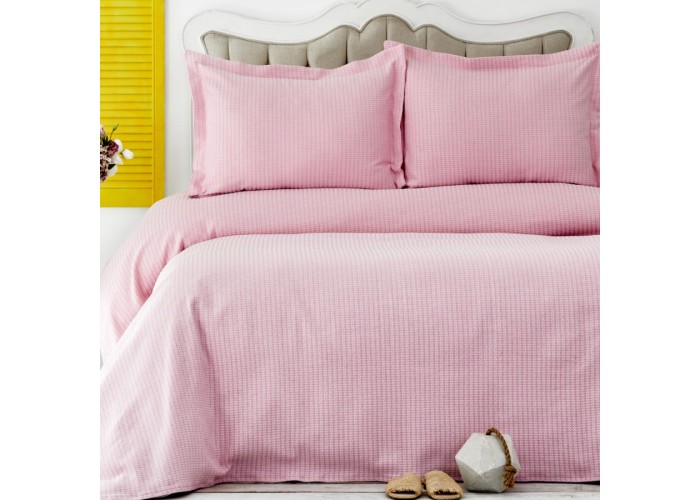 Покривало з наволочками Karaca Home - Cally pembe рожевий 230x240 євро