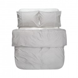 Постільна білизна Lotus Home - Premium Percale Stripe cірий євро
