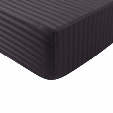 Простирадло Iris Home Готель - Сатин Страйп 1x1 чорний 160x200x25 на резинці