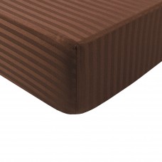 Простирадло Iris Home Готель - Сатин Страйп 1x1 кавовий 160x200x25 на резинці