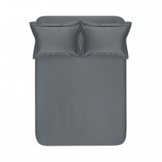 Простирадло на резинці з наволочками 300ТС Lotus Home - Carolina антрацит 180x200+50x70 (2)