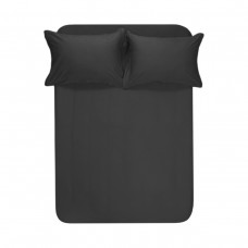 Простирадло на резинці з наволочками сатин Lotus Home - Dakota Modern антрацит 180x200+50x70 (2)