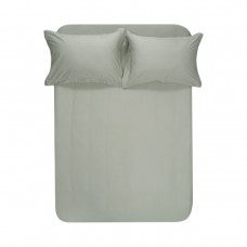 Простирадло на резинці з наволочками сатин Lotus Home - Dakota Modern хакі 180x200+50x70 (2)