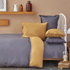 Постельное белье Karaca Home - Basic hardal-antrasit горчичный-антрацит евро (svt-2000022300742)
