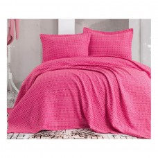 Покривало з наволочками Eponj Home піке - Laden fusya фуксія 230x240