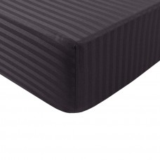 Простирадло Iris Home Готель - Сатин Страйп 1x1 чорний 100x200x25 на резинці