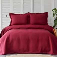 Покривало з наволочкой Karaca Home - Charm bold bordo бордовий 160x240 полуторний