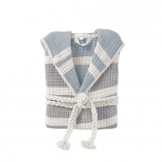 Халат Lotus Home - Milana muslin beige-lead blue L/XL